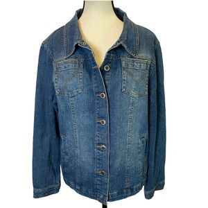 Duck Head Jeans Co. Denim Jean Jacket with Embroidered Fireworks Women's LP‎